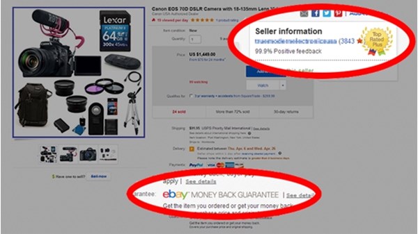 Versandkosten, eBay-Garantie & Verkäuferbewertungen